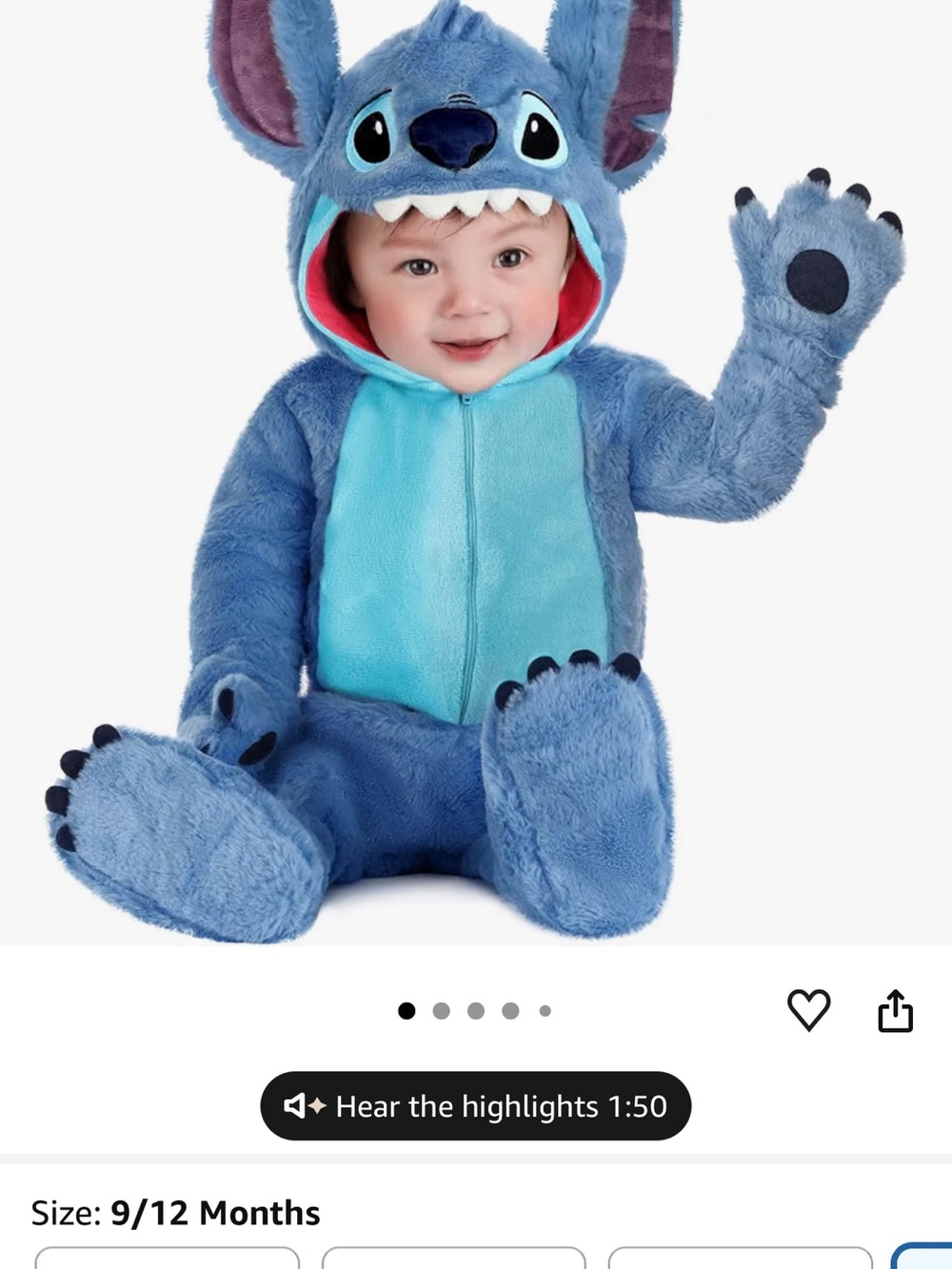 Stitch Baby Costume (6/9 mo) and XL Hawaiian Shirt - Picture 6 of 8